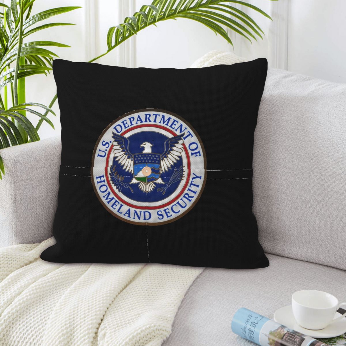 Home Security Department Us - DHS - Sarung Bantal Linen Persegi