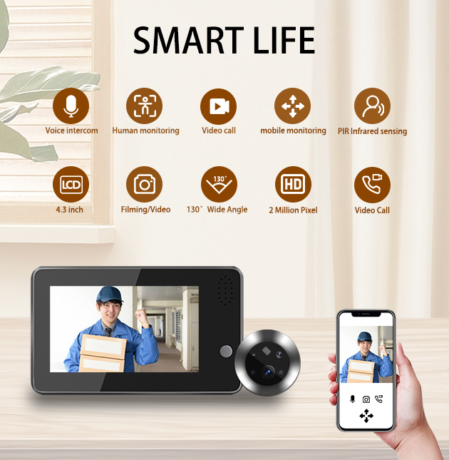 Home Security Indoor Cameras - Bel Pintu WiFi Tuya Smartlife 4.3