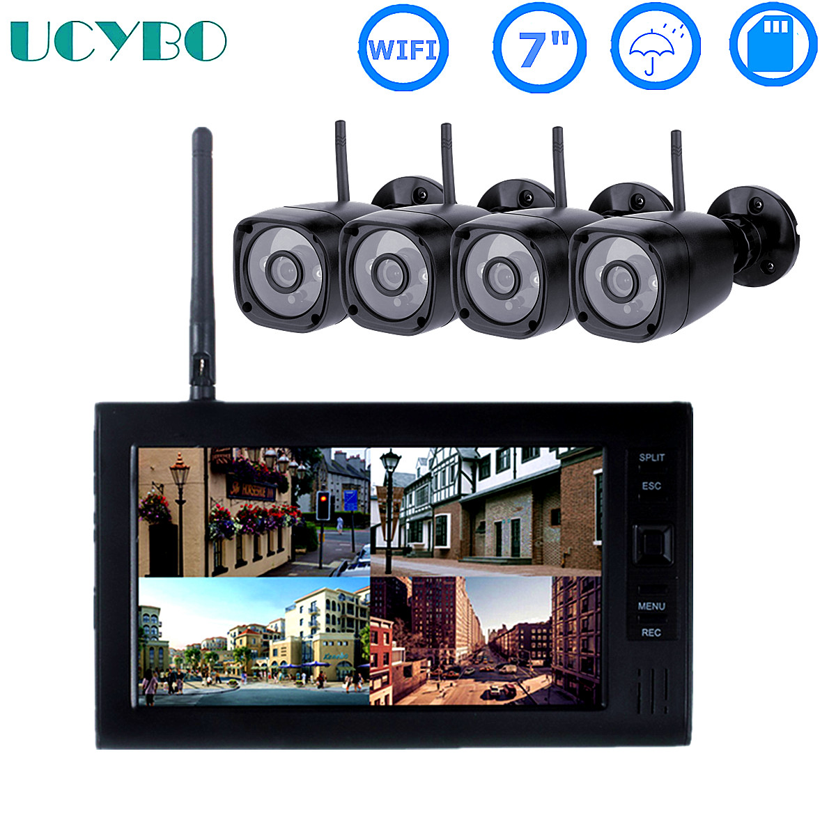 Home Security Outdoor Camera System - Kamera video cctv lcd 7 
