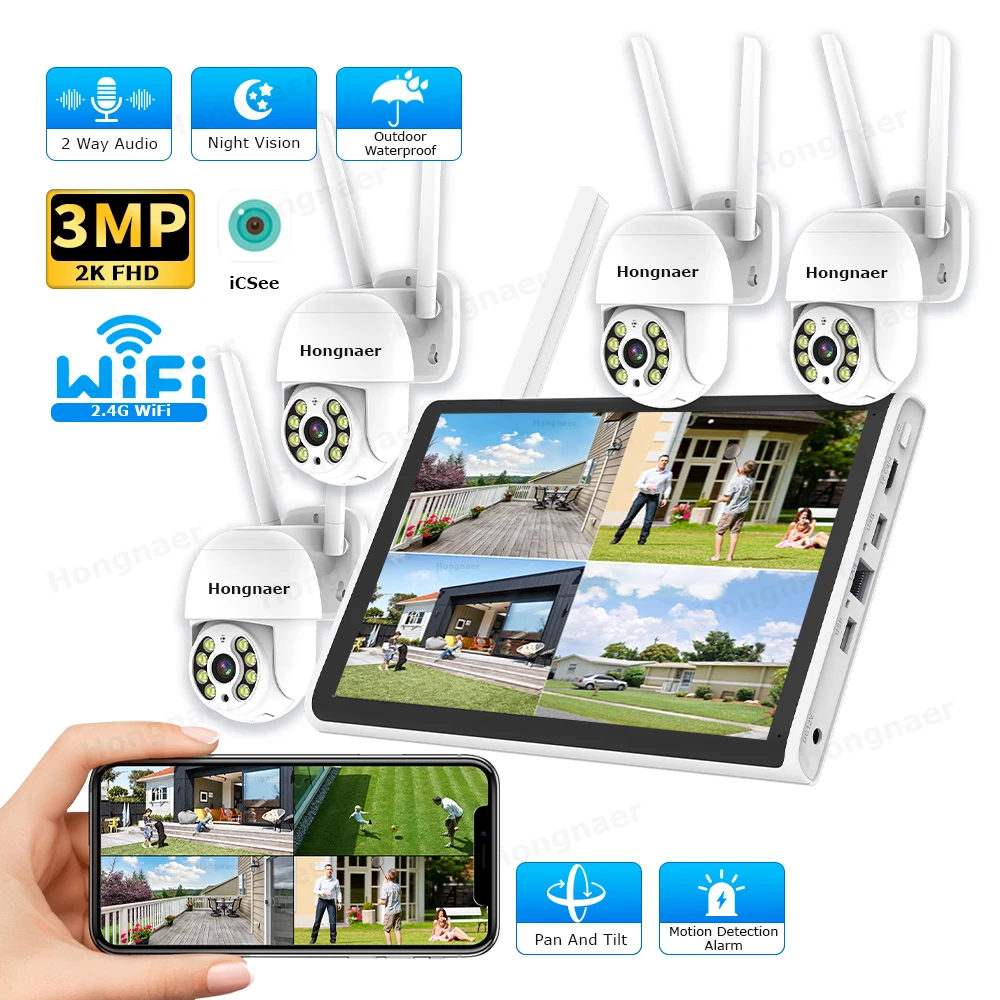 2026 Hongnaer 3MP 4 Channel Wi - Home Security And Camera Systems ulasan dan harga