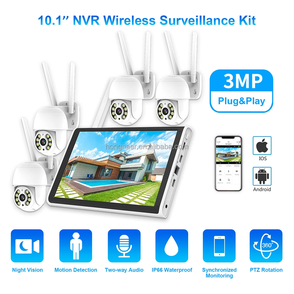 2026 Hongnaer 3MP 4 Channel Wi - Home Security And Camera Systems ulasan dan harga